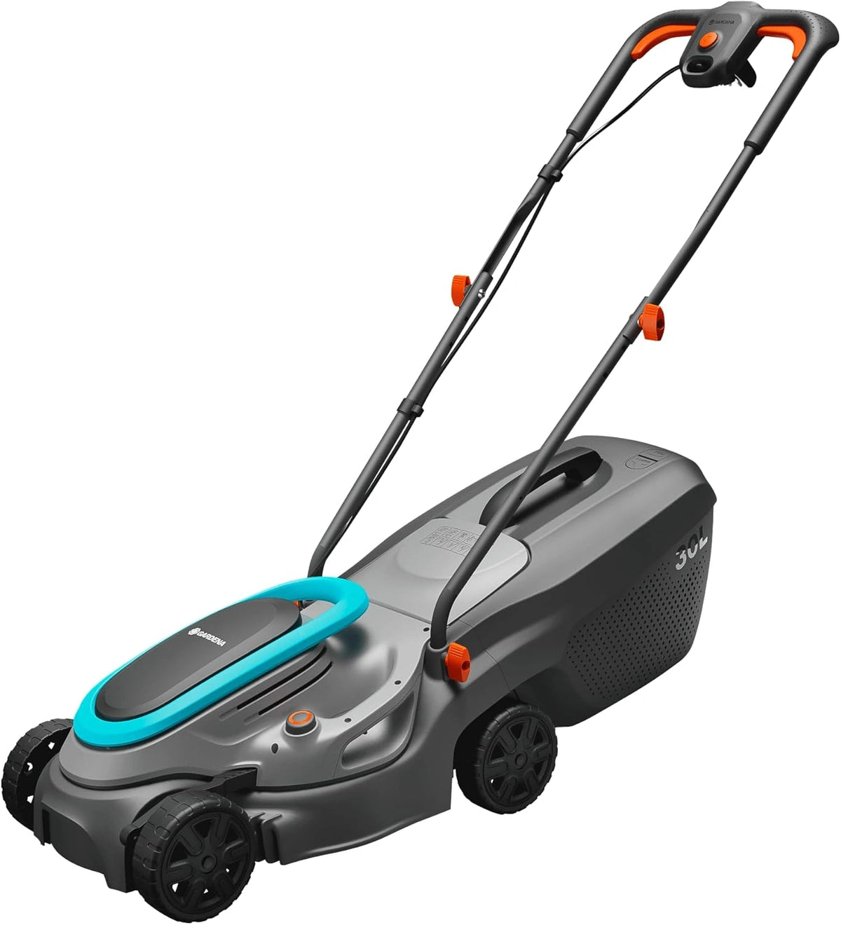 Gardena elektrograsmaaier PowerMax 32/1200 G2: Grasmaaier tot 300 m², 1200 W vermogen, 32 cm maaibreedte, 30 l inhoud, 35 tot 65 mm maaihoogte
