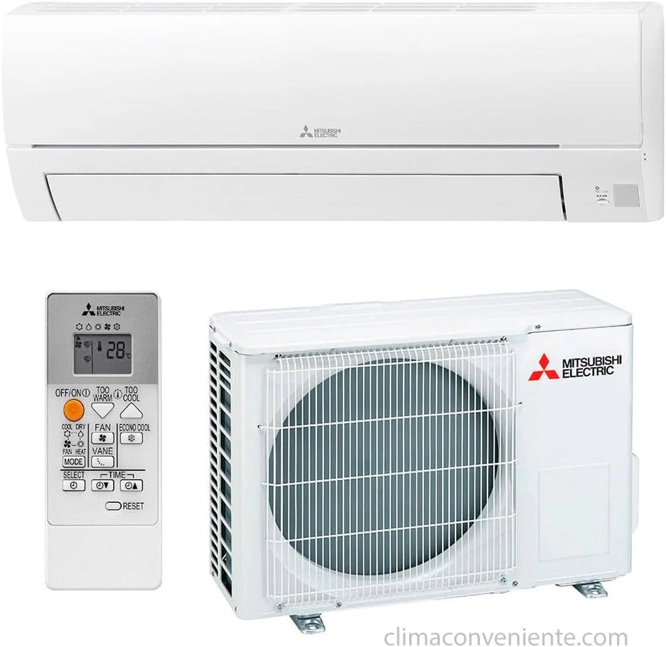 Mitsubishi airconditioning DC inverter monosplit R32 met afstandsbediening MSZ-HR35VF, 12000 BTU, wit
