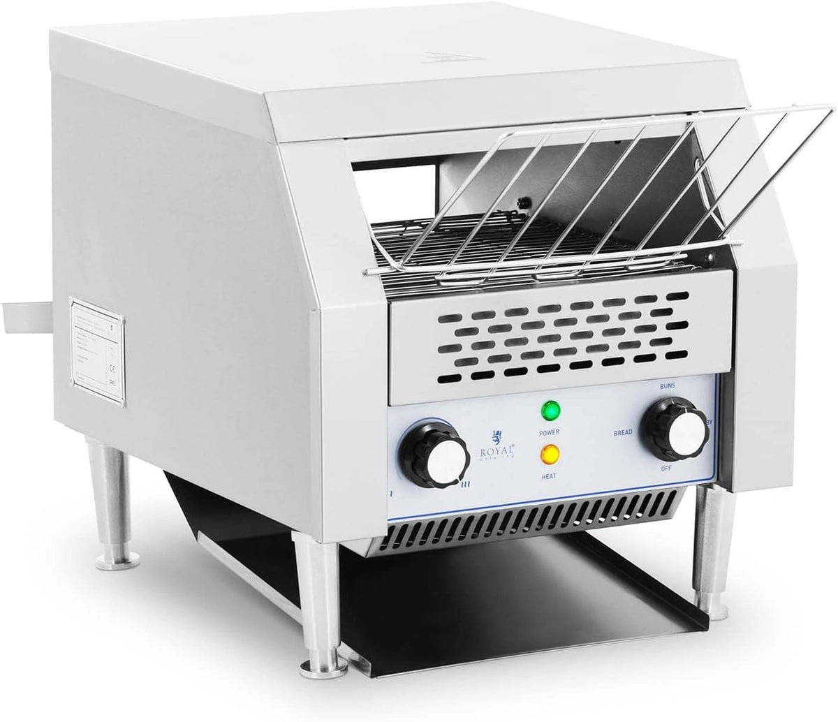 Royal Catering RC-CT001 Doorlooptoaster 2.200 W 3 functies Horeca broodrooster Keteltoaster, zilver