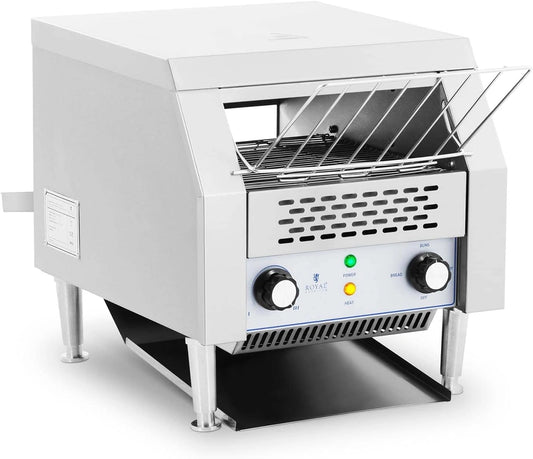 Royal Catering RC-CT001 Doorlooptoaster 2.200 W 3 functies Horeca broodrooster Keteltoaster, zilver