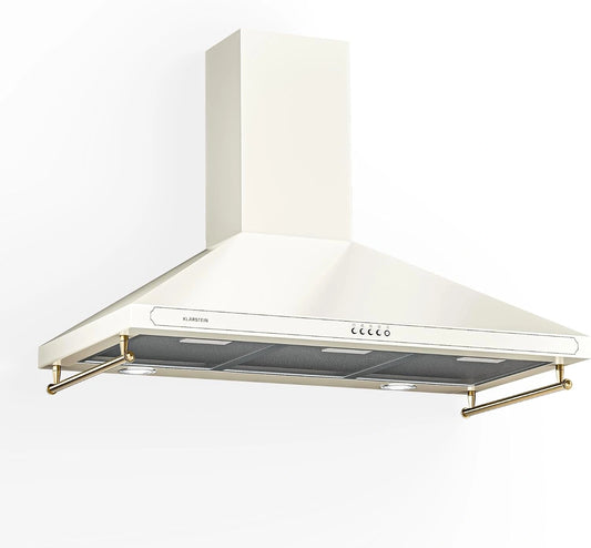 Klarstein Victoria Afzuigkap 90 cm, voor de Keuken, Recirculatie/Afvoer, met vaatwasserbestendig filter, stille afzuiging, 645 m³/h luchtstroom, LED