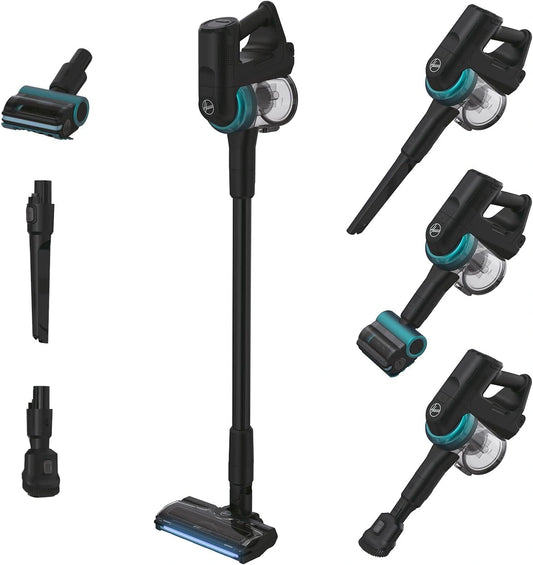 Hoover 360° beweegbare accustofzuiger met dierenhaarmondstuk en led, draadloze stofzuiger voor alle vloertypes