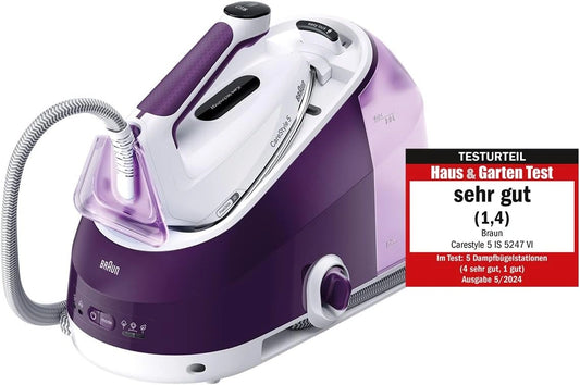 Braun CareStyle 5 IS5247VI Stoomstrijkijzer met FreeGlide 3D-technologie, 145 g/min stoom, snel opwarmen, iCare-modus, verticaal strijken