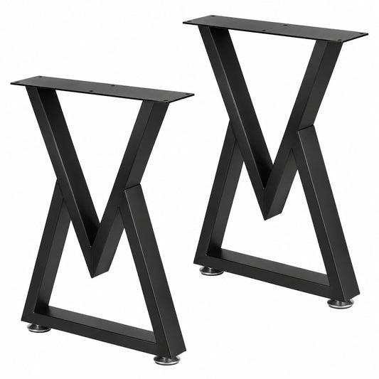 Lalago 2er-Set Schwarze Tischgestelle bis 250kg, V-förmige Metallbeine, Möbelbeine für DIY-Sitzbank und Tisch