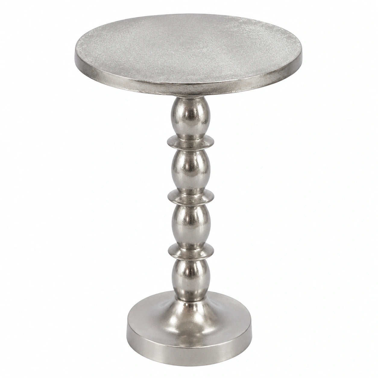 FineBuy Moderner Aluminium Beistelltisch Silber 40cm - Runde Design Couchtisch