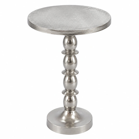 FineBuy Moderner Aluminium Beistelltisch Silber 40cm - Runde Design Couchtisch