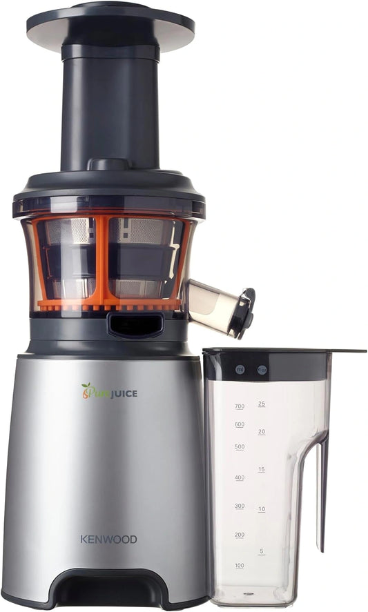 Kenwood JMP601SI PureJuice Koude sapcentrifuge, Slow sapcentrifuge met sorbetaccessoires, 150 W, 1,3 liter, kunststof, zilverkleurig, grijs