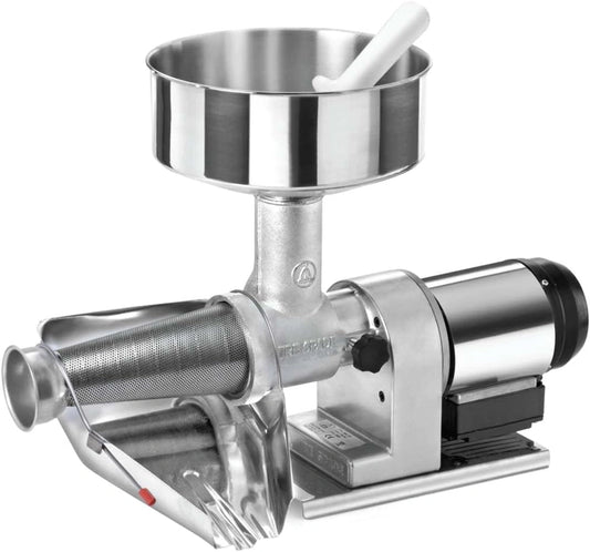 TRE SPADE Elektrische tomatenpers BIG 2P ELEGANT, maat 5, motor 0,65 pk, behuizing van gietijzer, filter van roestvrij staal met 1,5 mm
