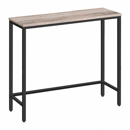 HOOBRO Eleganter Konsolentisch, 75 cm Beistelltisch für Flur oder Wohnzimmer, Moderner Sofatisch für kleine Räume, Greige-Schwarz Design