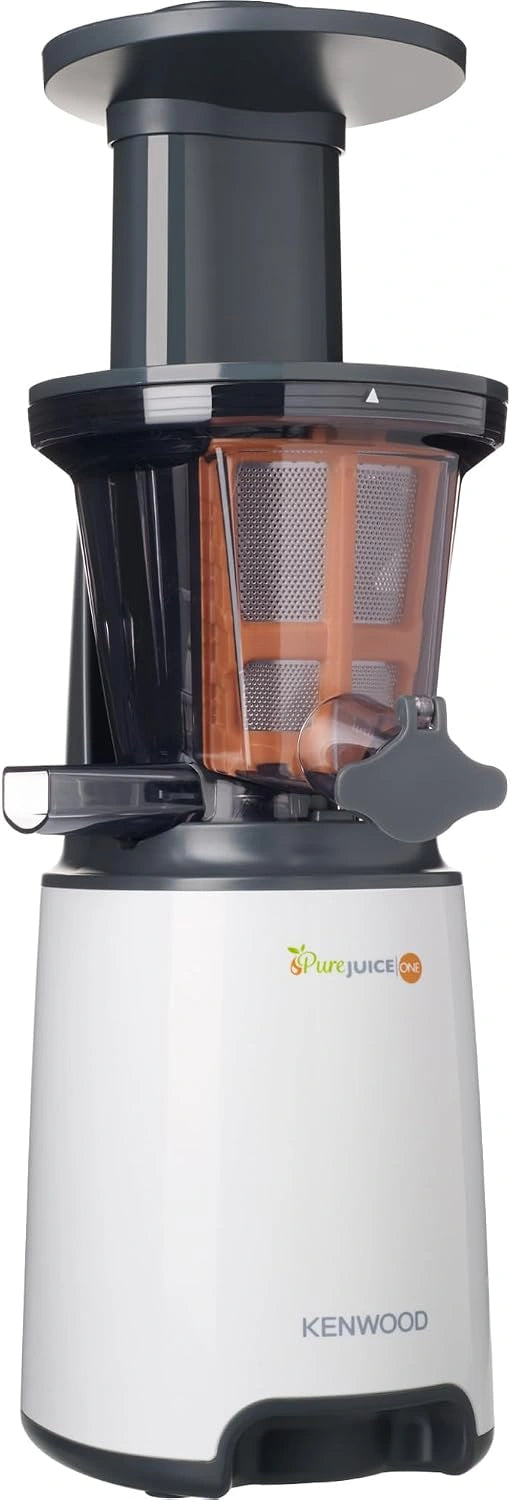 Kenwood JMP400WH PureJuice Koudsap, slowjuicer met trein, spoelfunctie, druppelbescherming, pulvleesopvangbak 1,3 l, sapreservoir 1 l, wit