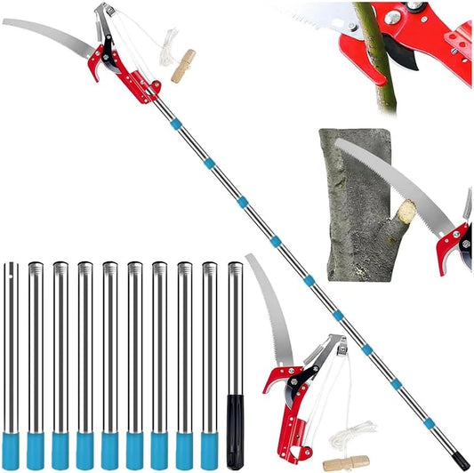 NEWFUN Handzaag om te snoeien, telescopisch, 2-in-1, tuinsnijder, telescopisch, handmatig uittrekbaar, 82, 448 cm, in hoogte verstelbaar