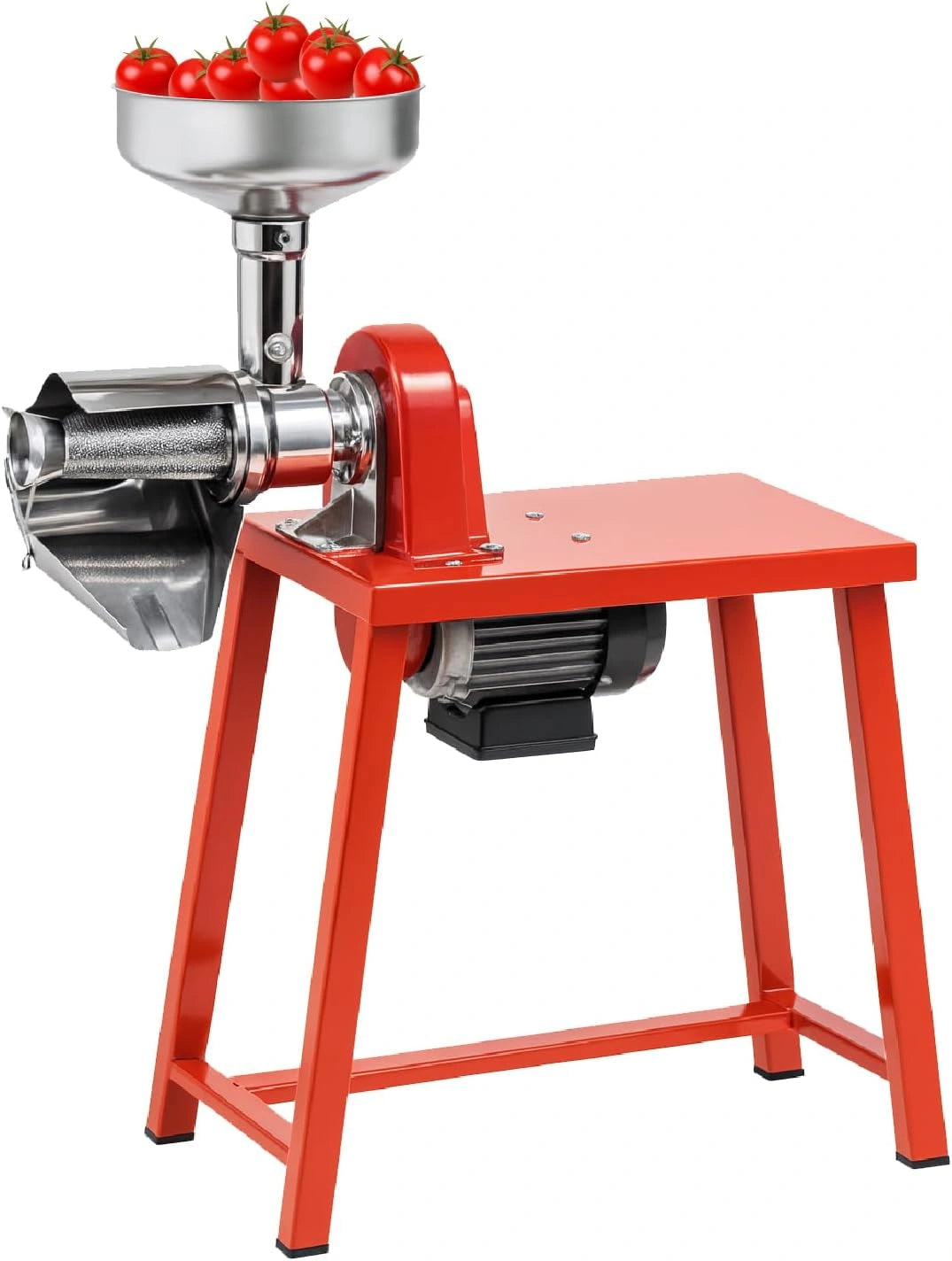 Crisalide®, Elektrische tomatenpers nr. 5 van roestvrij staal met TS-bank, motor 330 W 0,5 pk, structuur van gegoten aluminium
