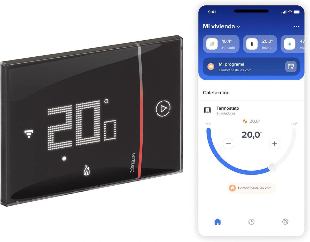 BTICINO Smarther w Netatmo, thermostaat, wifi, inbouw, Bl XW8002E, zwart