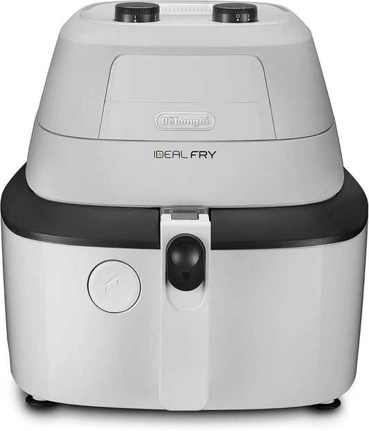De'Longhi FH2101.W IDEALFRY heteluchtfriteuse, inhoud 1 kg, licht en gezond frituren, handmatig bedieningspaneel, afneembare bak van 3,9 l