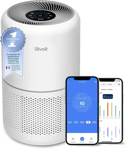 LEVOIT Intelligente HEPA-luchtreiniger tegen allergieën pollen en gras, reinigt tot 50 m², bewaakt de luchtkwaliteit, bediening via Alexa app