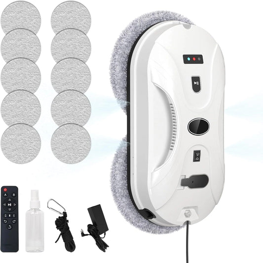 Raamreinigingsrobot met sproeifunctie, 5600 Pa, intelligente navigatie, zilver
