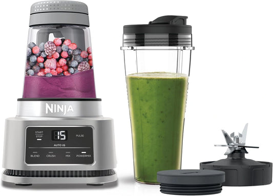 Ninja Foodi Power Nutri mixer 2-in-1, Mix Smoothiebowls, Zilver, CB100EU