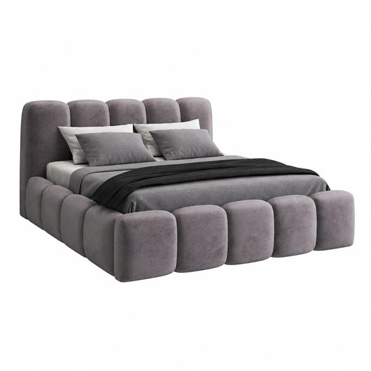 Modernes Polsterbett 180x200 cm mit Stauraum und Lattenrost – Grau