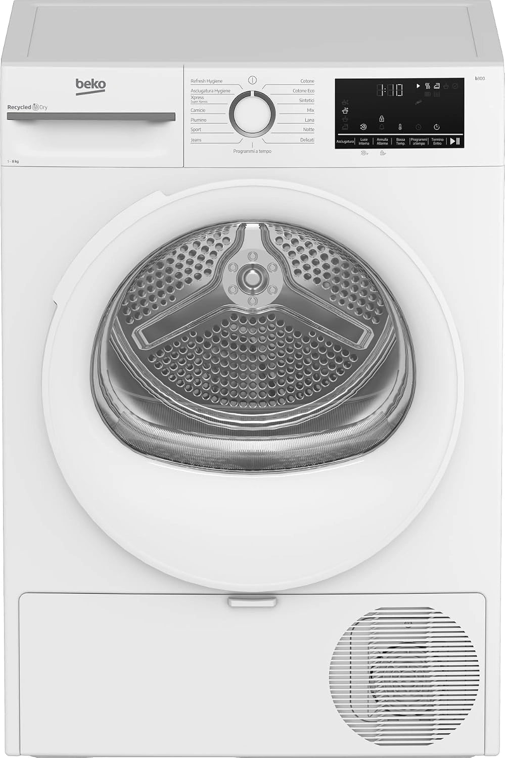 Beko BMT481WI_IT 8 kg, energieklasse C, Esthetiek NX, invertermotor, touch-scherm, wit