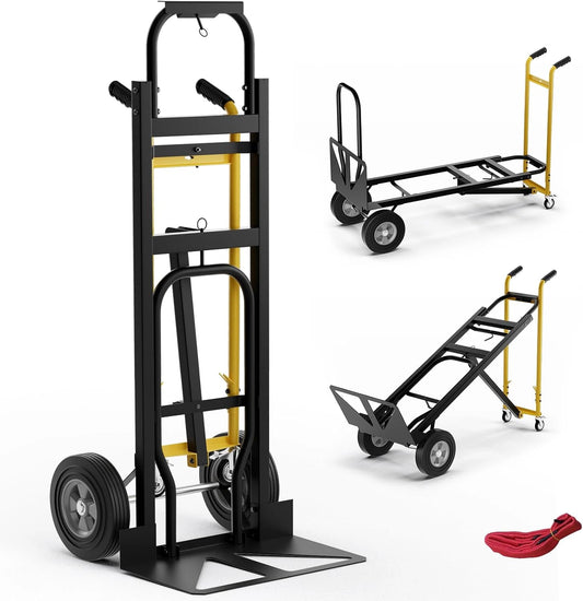 GOPLUS Steekwagen & handkar 3-in-1 design, transportwagen, handkar veranderbaar tot max. 450 kg, platformwagen transportwagen inklapbaar met