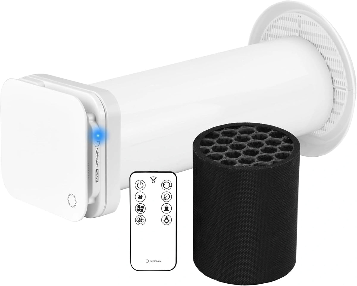 Turbionaire Trend PUR, Buitenluchtunit Voor Continue Ventilatie, HEPA- En Koolstoffilter, Afstandsbediening, 6 Snelheden + Boost