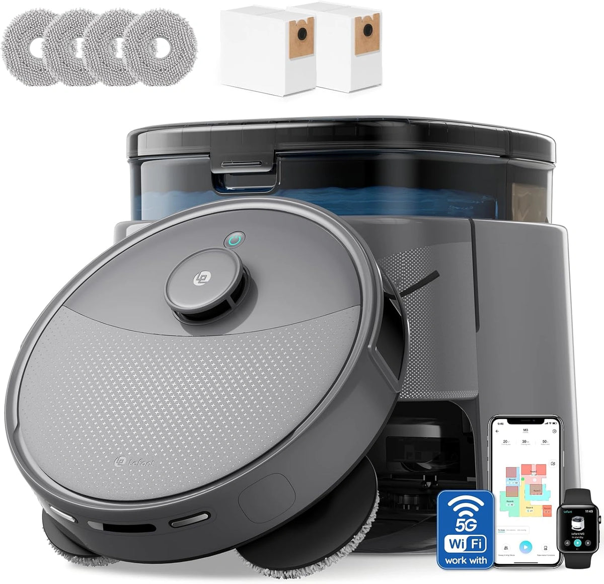 Lefant Robot Vacuum, zilver