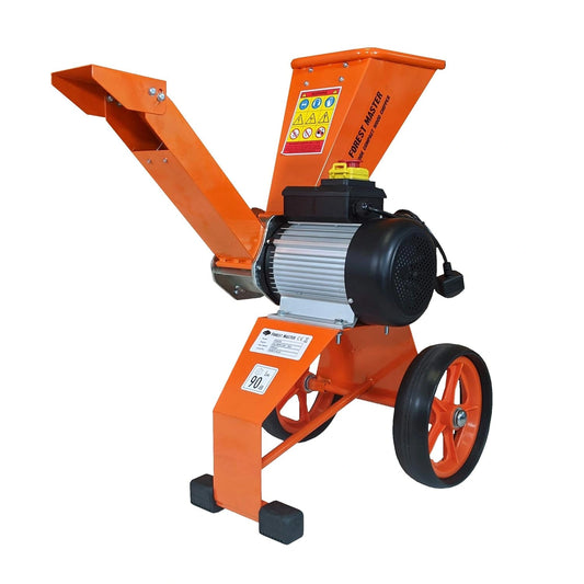 Foerst Master FM4DD Compacte Elektrische hakselaar, 2800 Watt, 4 PK, takken, bladeren, hout, tuinhakselaar, tuinversnipperaar, oranje