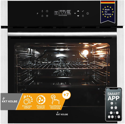 KKT KOLBE EB8313HC Inbouwoven, 60 cm, 70 liter, 2,8 kW, pizzafunctie, telescopische uittrekbaar, grill, hetelucht, hetelucht, automatische timer