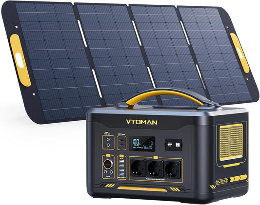 VTOMAN Jump 2200 Draagbare Power Station met 400W Zonnepanee-2200W/1548Wh LifePO4 Constante-vermogen Zonnegenerator, 100W Type-C