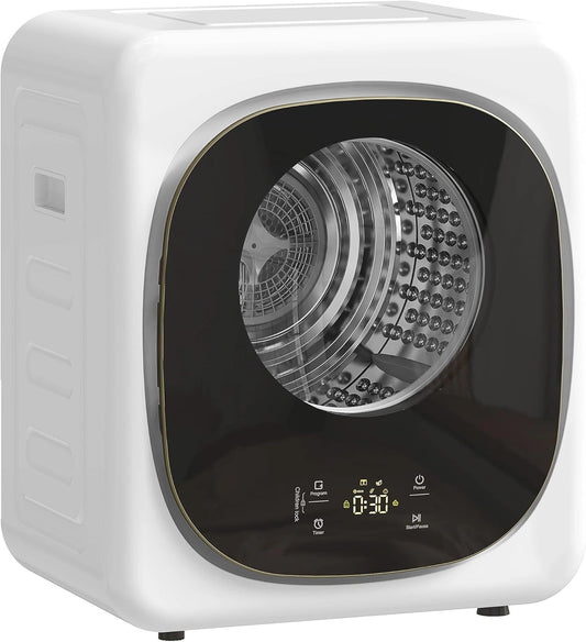 HOMCOM Mini wasdroger met 5 programma's, 800W, 4 kg, tot 60°C, Wit