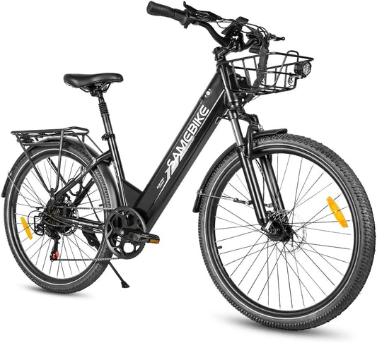 SAMEBIKE RS-A01 Pro Elektrische fiets voor volwassenen, 27,5 inch (69,9 cm) e-bike met pedaalondersteuning, accu 36 V, 15 Ah, autonomie tot 120 km