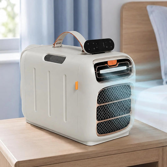 Mobiele Airconditioner 4700 BTU, Camping Airco met Dubbele Slang, 4 Standen, 3 Snelheden, Timer en Afstandsbediening voor Tent, Campervan en Caravan
