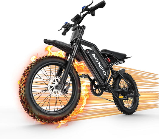 V21 Elektrische fiets, 52 V 30 Ah, accu, 180 km bereik, 17 x 4 inch banden Fat Tire All-Terrain 7 snelheden, volledige vering, hydraulische remmen