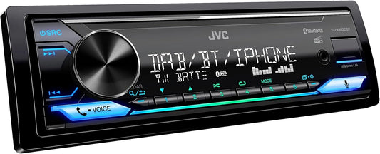 JVC KD-X482DBT DAB+ Bluetooth Autoradio, 1DIN Formaat, FLAC Audio via USB, Dubbele Bluetooth, Externe Microfoon, 13-Band Equalizer, USB/AUX Ingang