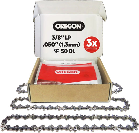 Oregon Set van 3 kettingzagen voor Stihl, 3/8' LP Pitch, 1,3 mm meter voor 14' (35 cm) staaf, 50 schakels, lage kickback kettingzaagketting