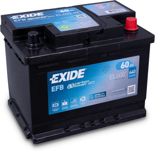 Exide 027 EFB Autobatterij 60Ah EL600, zwart