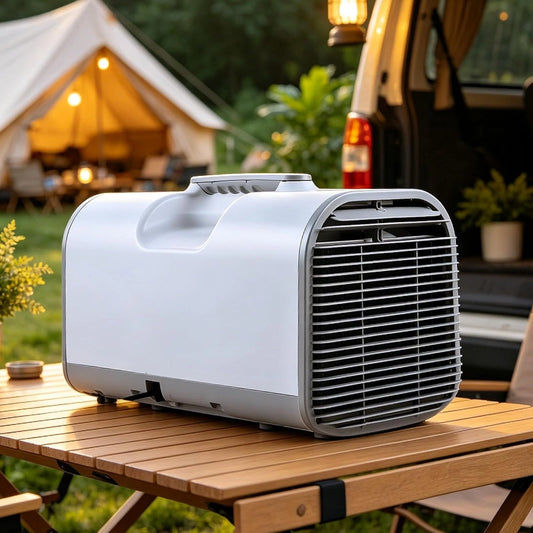 Draagbare Airconditioner, 4800 BTU Tentairco, 4 in 1 Camping Airco met Koeling, Ventilator, Slaapmodus en Ontvochtiger, AC/DC-compatibel, App