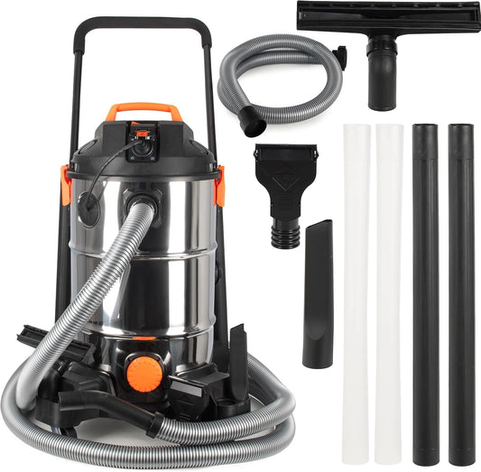 COIL Zandzuiger voor zwembaden, modderzuiger, zwembad vacuüm, reservoir (35 l), zuigkracht: 18 kPa, + afvoerpomp 600 W, 1400 W, wit