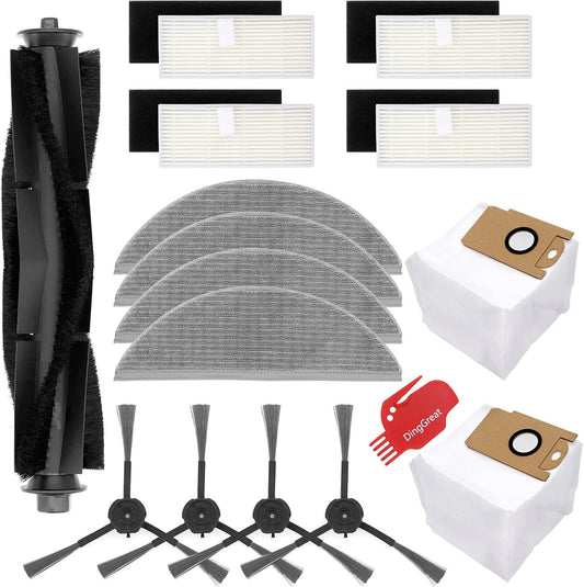 Onderdelen & Slijtagedelen Kit voor Lydsto R1 Robotstofzuiger, Accessoire Kit van 1 Hoofdborstel, 4 HEPA-filter, 4 Zijborstels, 4 Mop Doek Pads