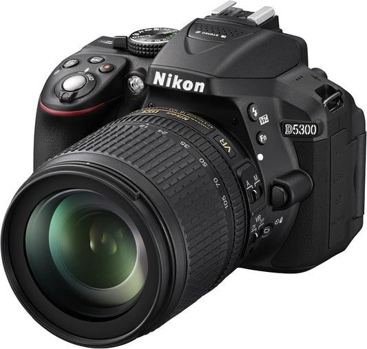 Nikon D5300 + Nikkor 18-105 VR + SD 8GB Lexar Premium 200x SLR Camera Set 24,2 MP CMOS 6000 x 4000 pixels zwart, digitale camera's (24,2 MP